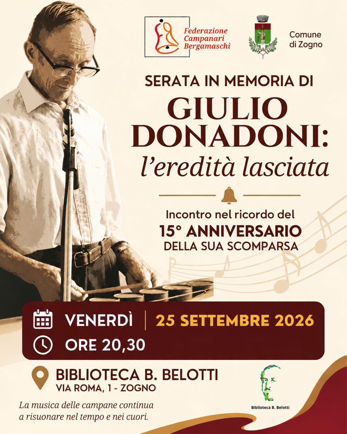 Locandina dell’evento Serata in memoria di Giulio Donadoni