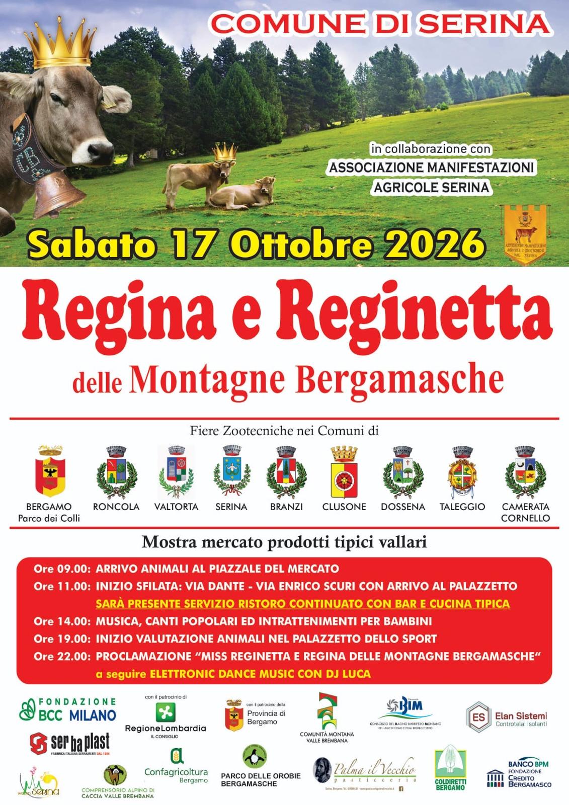 Locandina dell’evento Regina e Reginetta delle Montagne Bergamasche