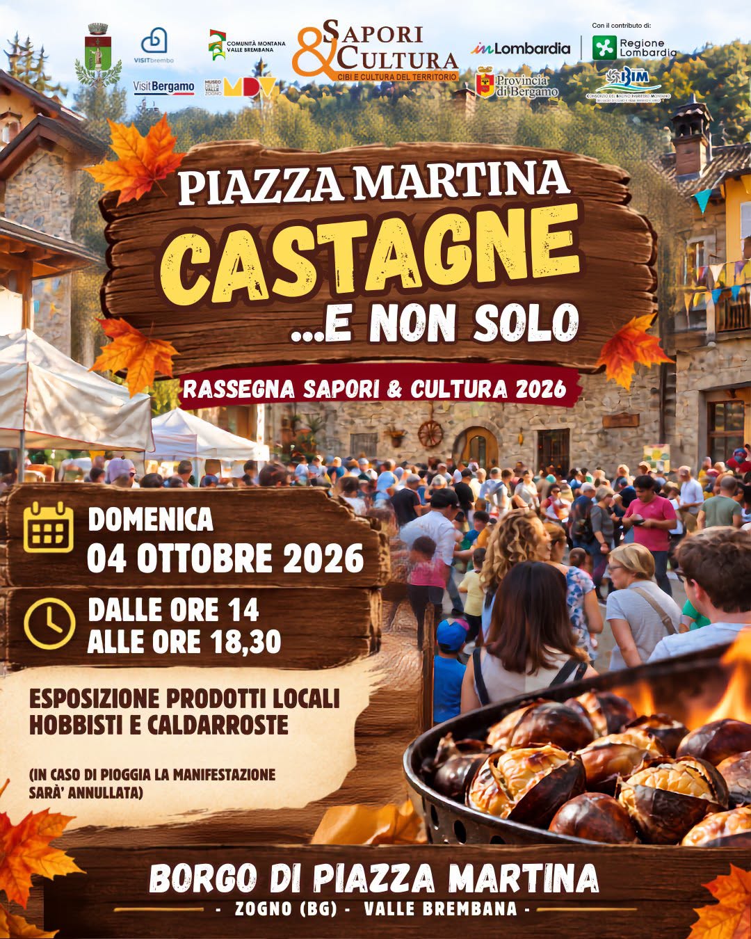 Locandina dell’evento Piazza Martina castagne e non solo