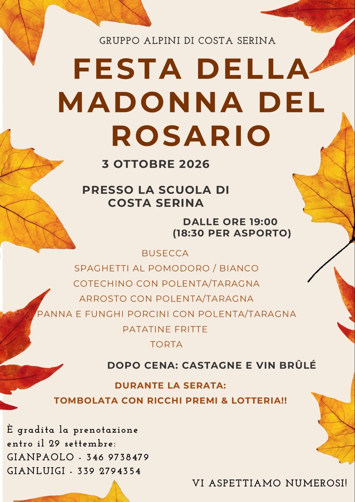 Locandina dell’evento Festa della madonna del rosario
