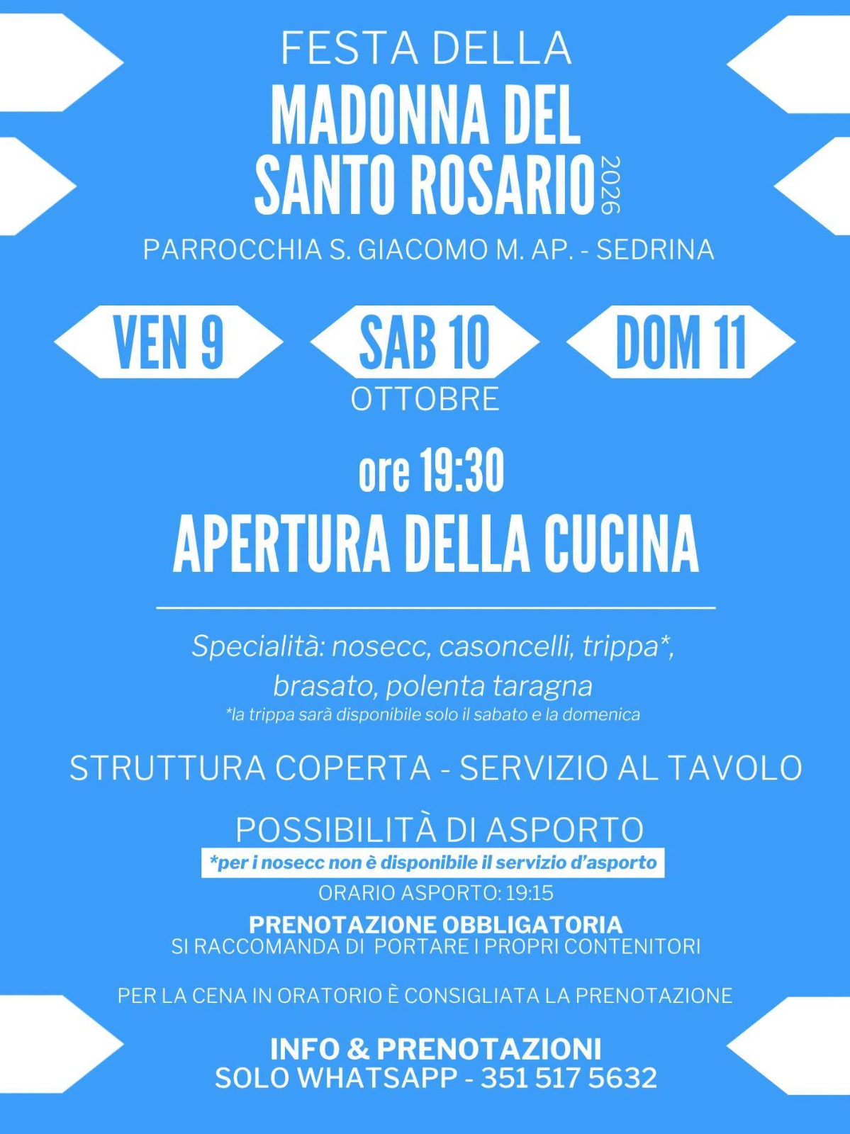 Locandina dell’evento Festa della Madonna del Santo Rosario